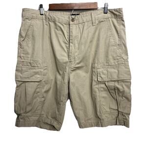 Levi's Strauss Cargo Khaki Tan Shorts Size 36 Men's Rip Stop Longer inseam Y2K